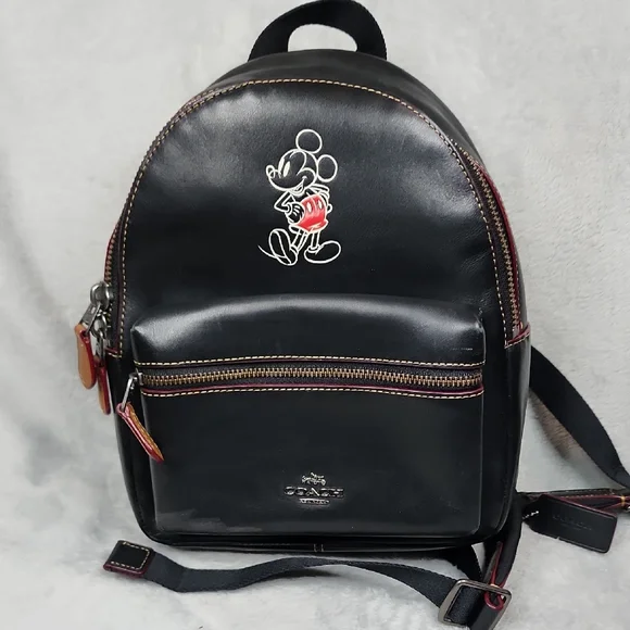 Coach x Disney 2017 Mickey Mouse Mini Charlie Leather Backpack - Picture 1 of 7